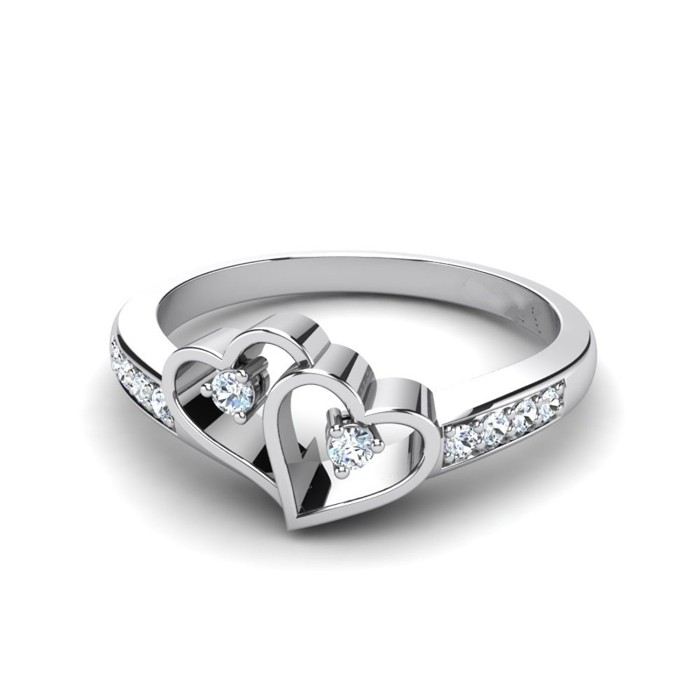 0.27 Ct Diamond Engagement Ring Solitaire Promise Rings For Her 14 Kt White Gold HI Color I1 Clarity